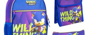 Mochila + portatodo + portamerienda Sonic Prime 42cm